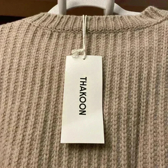 Thakoon Woman’s Argyle Pointelle Sweater In Oatmeal- 100% Wool NWT - Picture 5 of 8